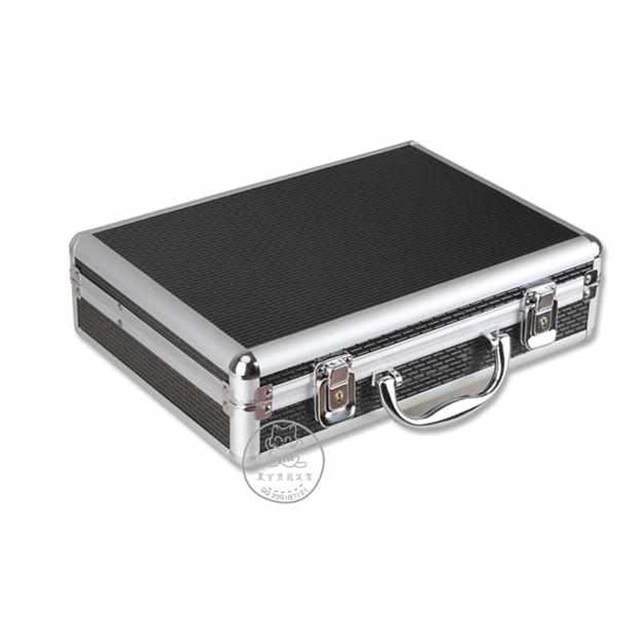 Small portable multifunctional aluminum alloy hardware toolbox display magic prop box official document box storage box