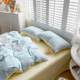 Ins wind, fresh and fresh sheets, four-piece set, creamy quilt cover, bed cover, dormitory, bed three-piece set, wash cotton 4
