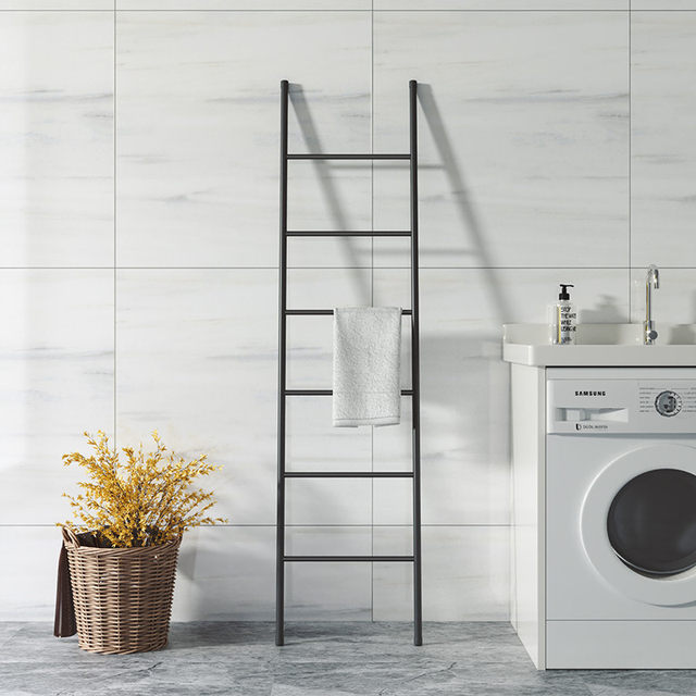 Nordic simple bedroom iron wall coat rack floor ladder-shaped clothes storage rack clothes hanger Mao Dixuan