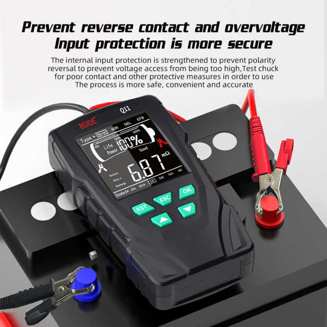 12v24v测试仪电动车汽车蓄电池内阻q11 bside检测仪电瓶容量寿命