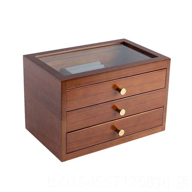 Genuine Chinese retro real jewelry box quality jewelry storage wood multi-layer wooden box large capacity European princess jewelry box