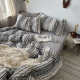Imported large jacquard cotton color woven and wash cotton four-piece set ins literary simple style bed sheet quilt cover bed cover