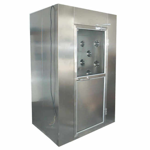 Jinan air shower room manufacturer spot single person double hair shower channel induction interlocking air shower door dust-free air shower room