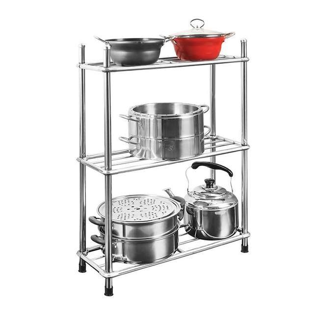 Kitchen rack stainless steel process multi-layer thickening storage dustproof metal simple shoe cabinet storage rack layer heightened