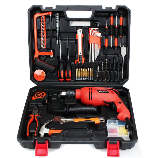 88-piece impact drill Household power tool set Multi-function hardware gift combination set tool box