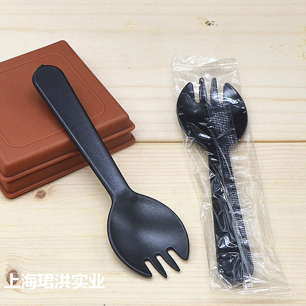 一次性勺子单独包装西点叉勺 塑料勺子一次性 独立包装叉勺