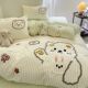 Cartoon towel embroidery four-piece set non-full q cotton student three-piece set dormitory bedding princess style bed sheets and fittings style