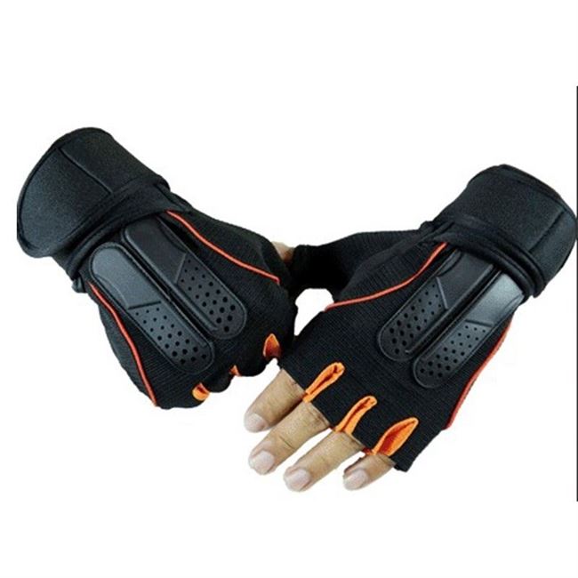 FITNESS GLOVES MENS HALF-FINGER ANTI-SKID GYM BAR ARMBAND W