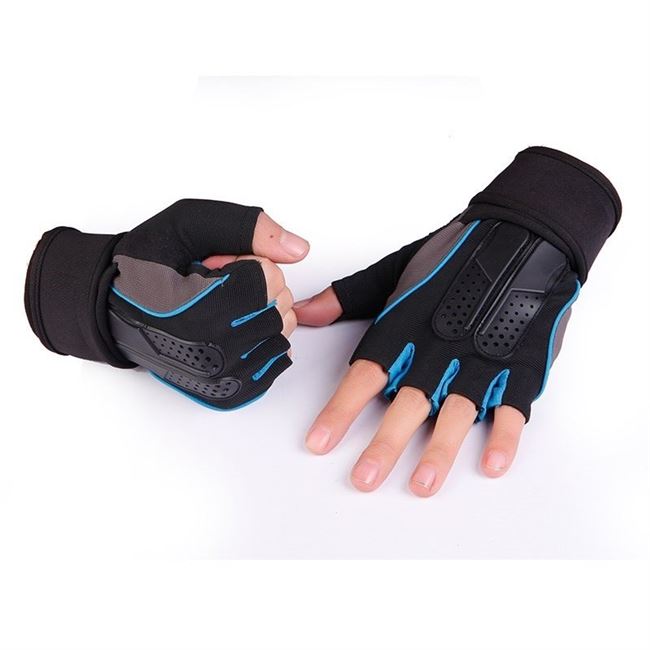 FITNESS GLOVES MENS HALF-FINGER ANTI-SKID GYM BAR ARMBAND W