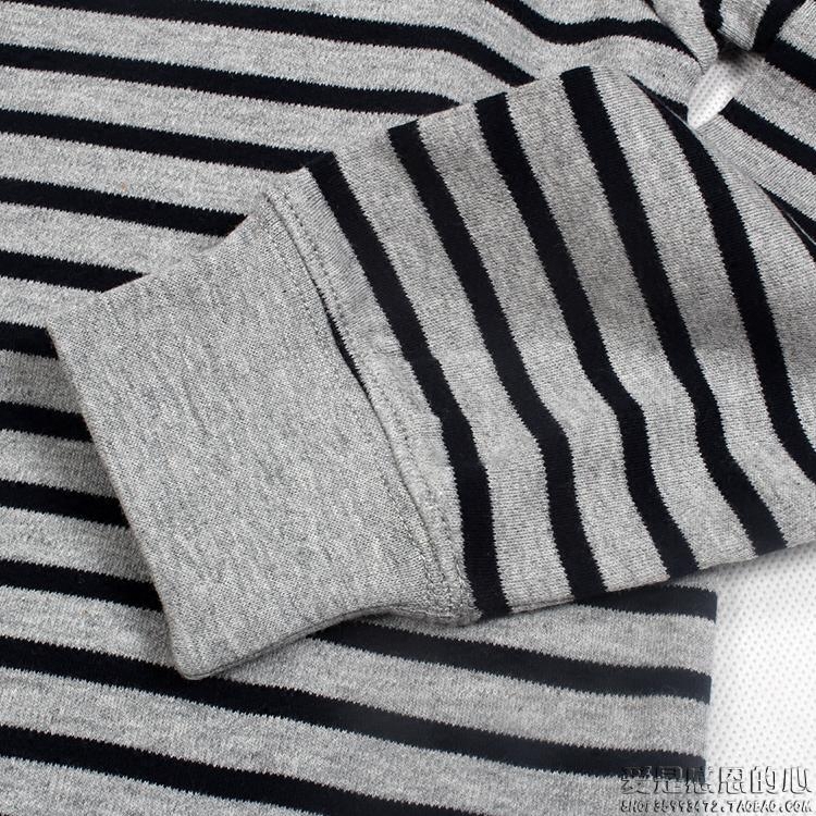 XUAN ZE BOYS HEMP GRAY STRIPE COLOR STRIPE UNDERWEAR COTTON MID-NECK SMALL ROUND NECK WINTER UNDERWEAR SET XUAN ZE AUTUMN CLOTHES