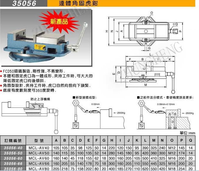 35056连体角固虎钳