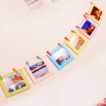 韩版悬挂纸相框 6寸七彩7张 创意带麻绳夹子艺术 可做相片墙批发