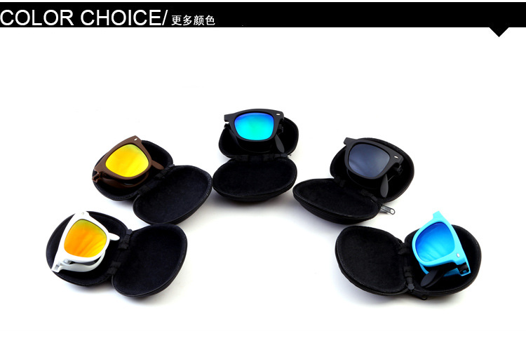 速卖通敦煌网时尚热卖厂家直销FDA CE米钉折叠太阳镜RB4105带盒子