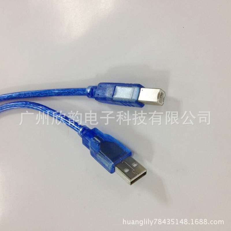 2.0 USB AM TO BM透明蓝1.5M-4