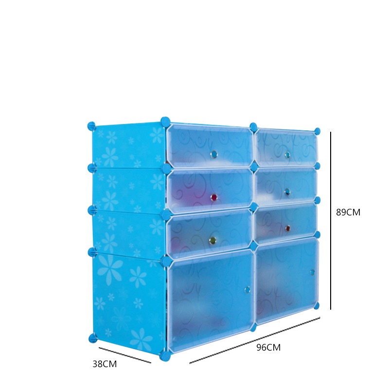 蓝色鞋柜8带尺寸层