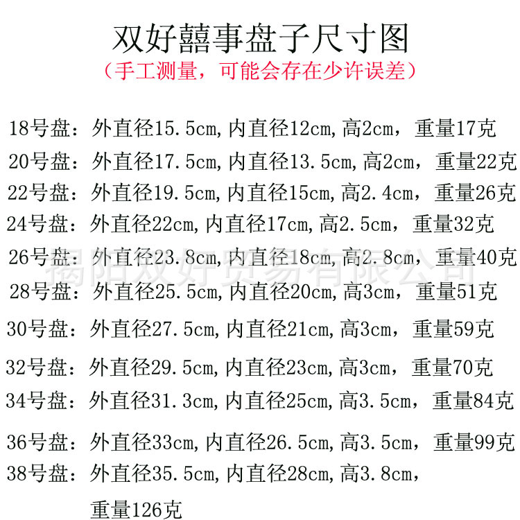 如意囍事盘--尺寸图