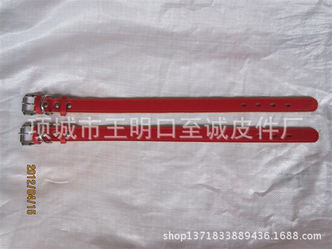 3.0#红色精品平板皮脖圈