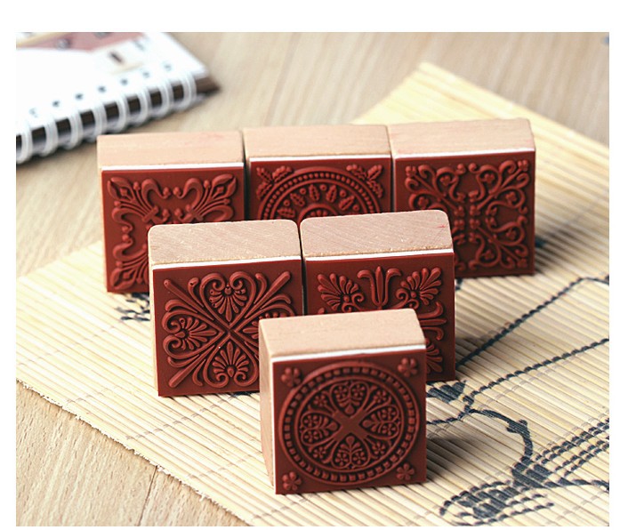 方形蕾丝花纹印章-8