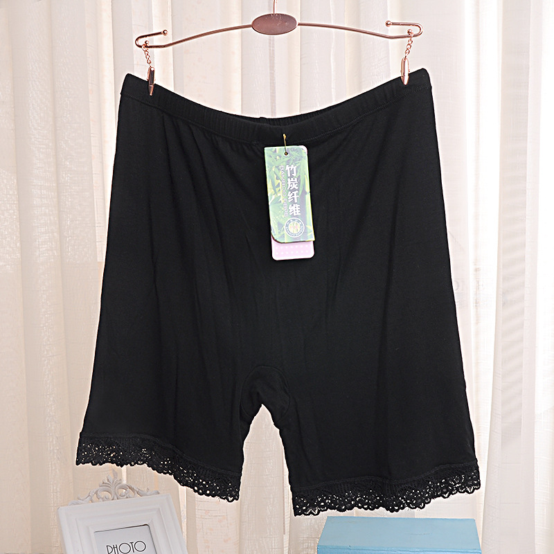 0306平口宽边蕾丝黑色