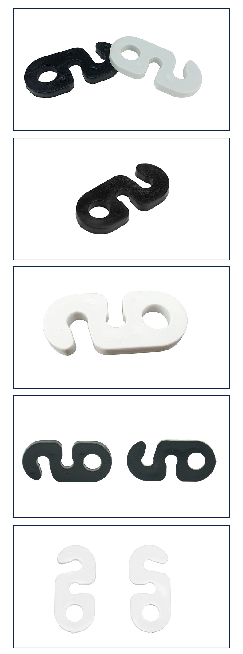 黑白 鱼钩八字扣-实拍