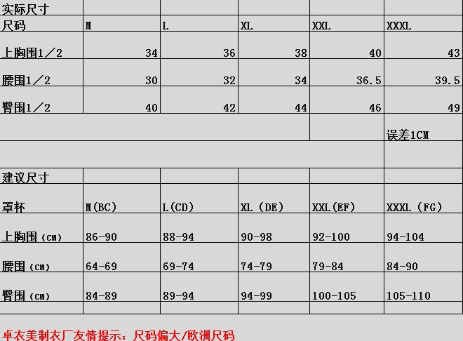 2015-8月-12月新款尺码表