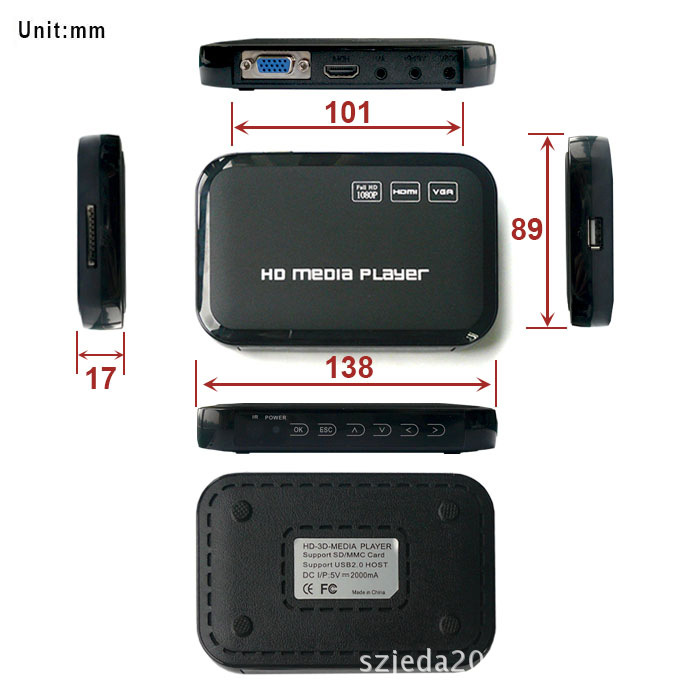 HD601HDMI多功能多媒体影音U盘移动硬盘高清