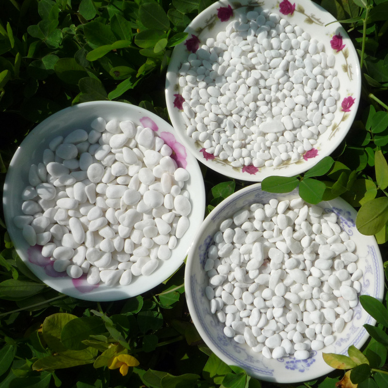 4-6mm超市小包装白色小石头出口白色鹅卵石纯白色砾石白石子