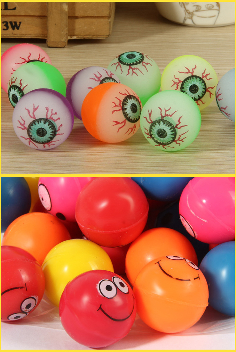 32号混装弹力球|一元扭蛋机玩具|蜘蛛侠魔眼睛西瓜橡胶球厂家批发
