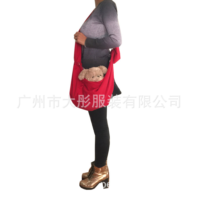 15759c可伸缩单肩宠物包红色-7