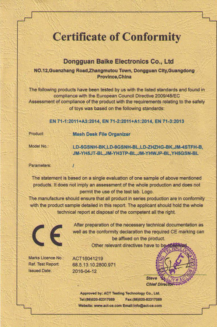 CE CERTIFICATION(1)