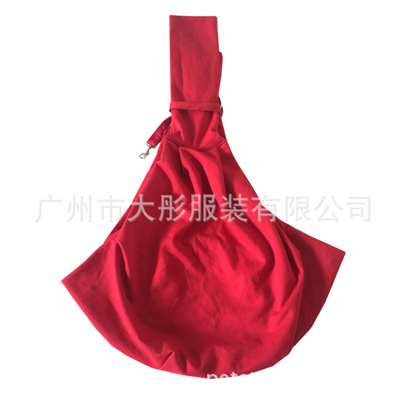 15759c可伸缩单肩宠物包红色-3