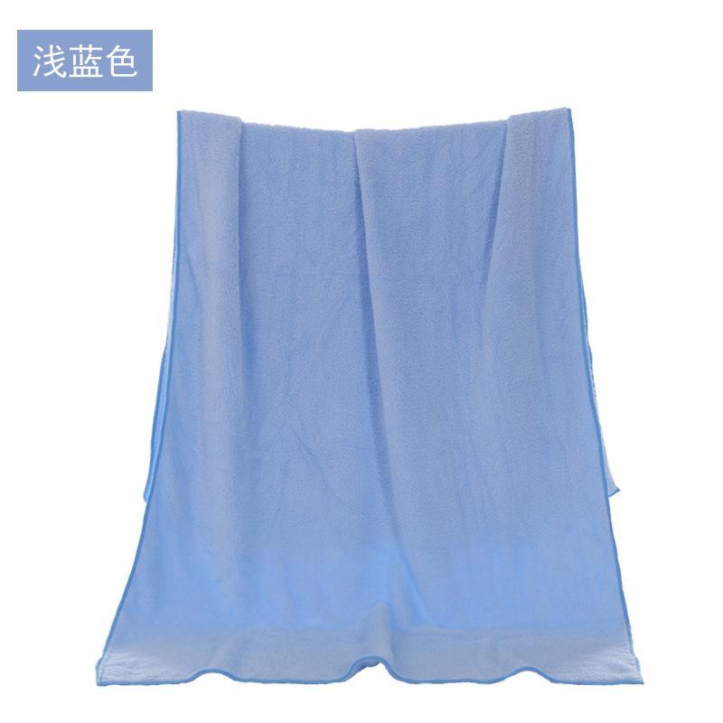 珊瑚绒浴巾蓝色