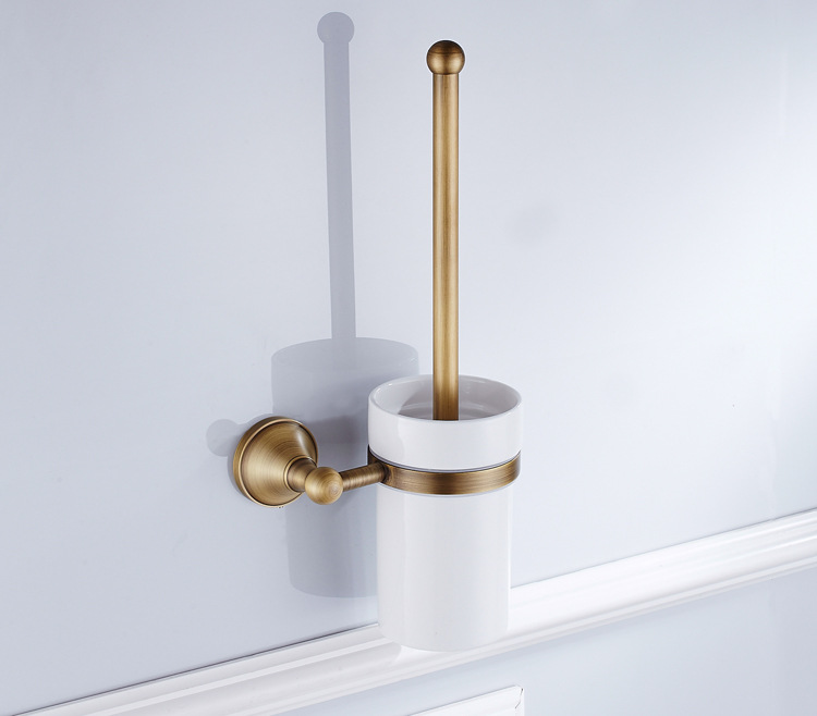 全铜欧式复古仿古马桶刷架套装组合卫浴五金挂件批发一