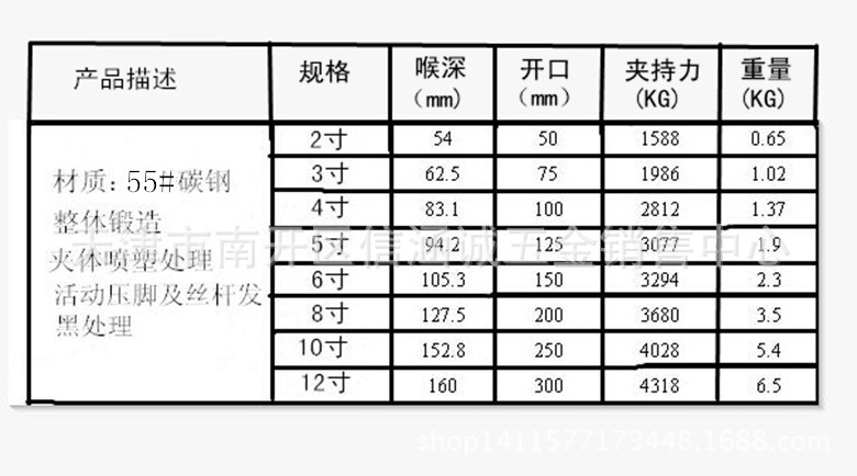 锻造G字夹明显表