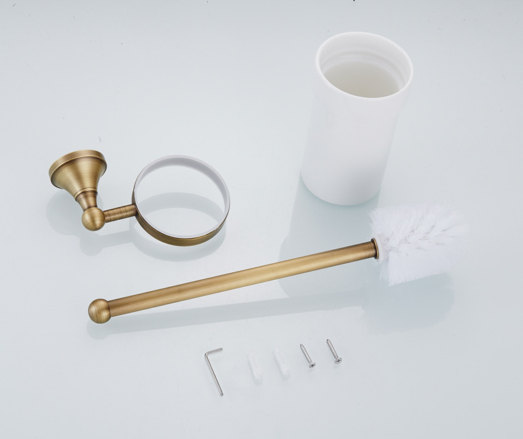 全铜欧式复古仿古马桶刷架套装组合卫浴五金挂件批发一