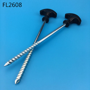 厂家直销户外用品帐篷配件 T型钢塑料头 手拧螺纹旋转铁地钉21cm