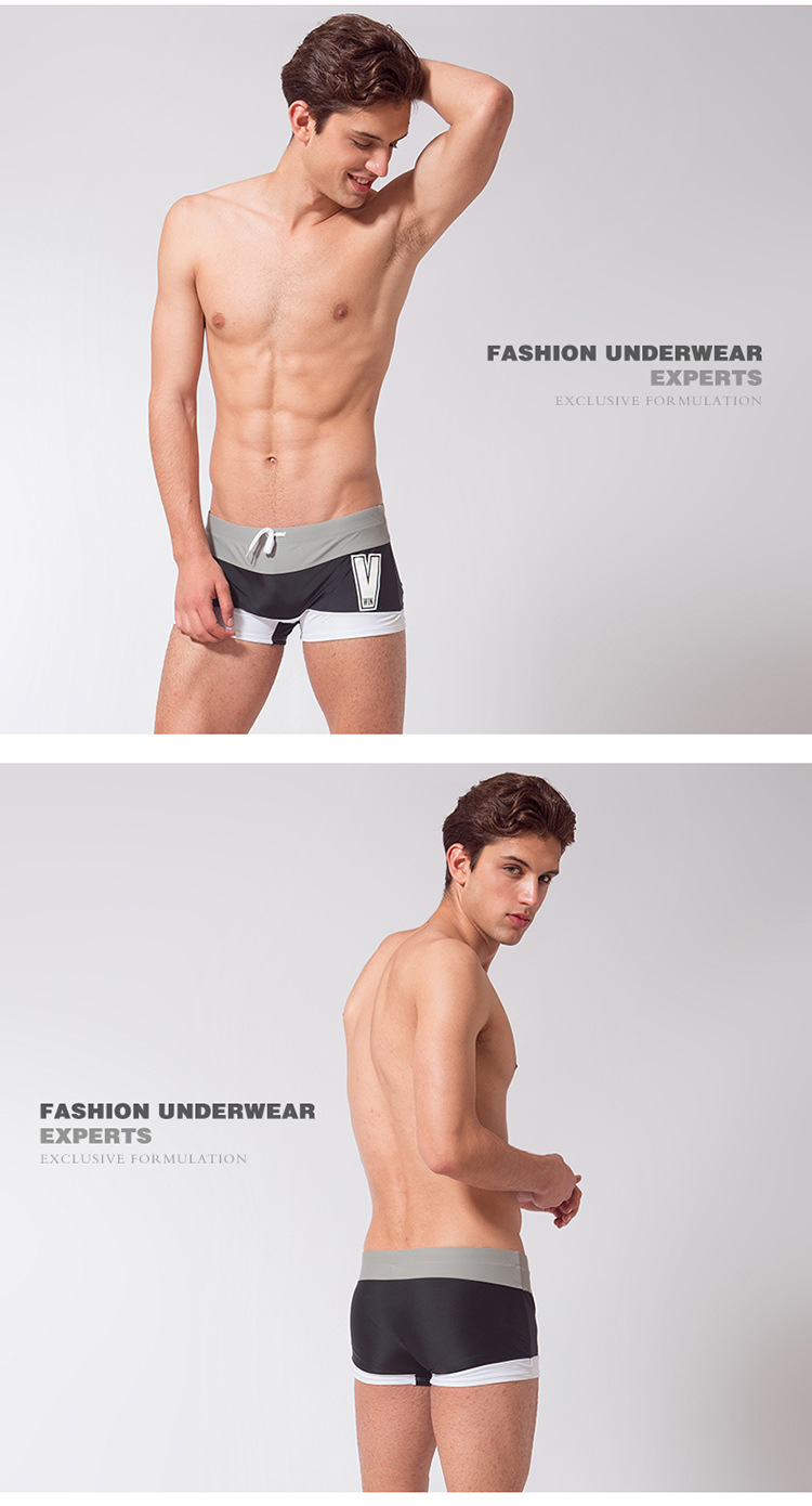 男士平角温泉游泳裤_12