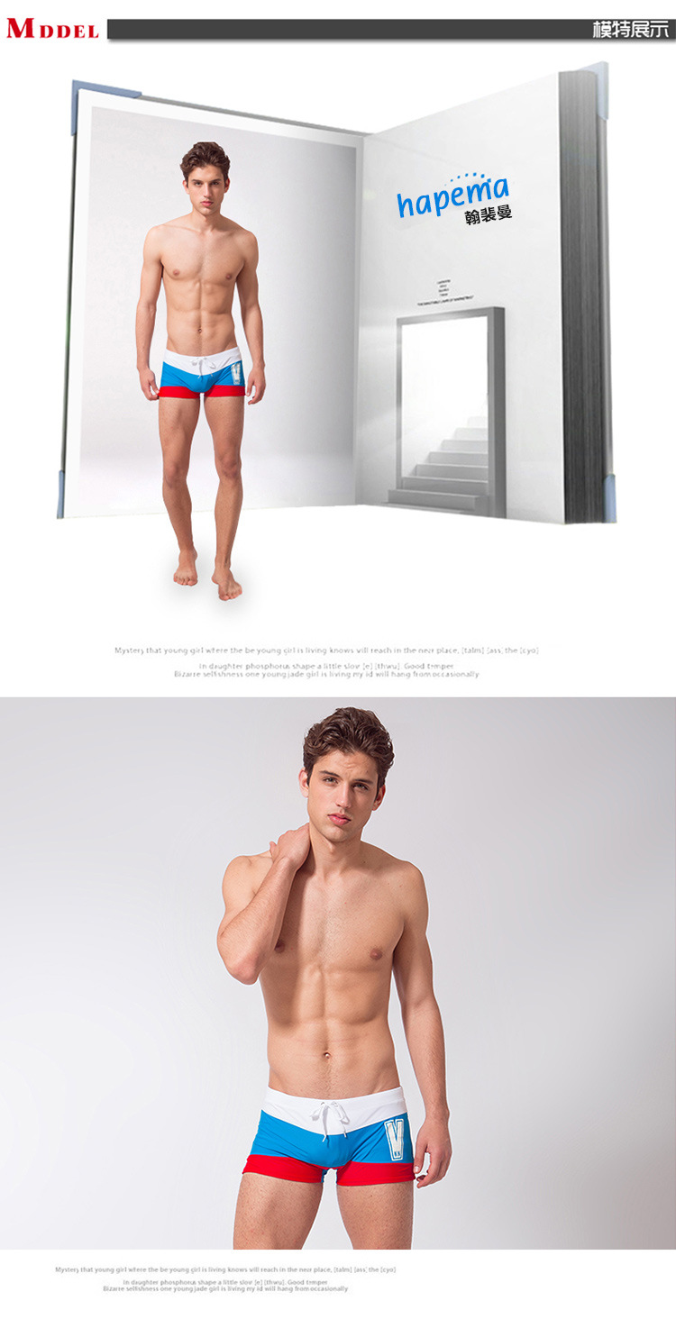 男士平角温泉游泳裤_08