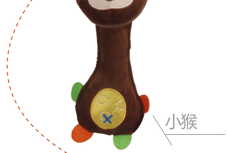 婴儿手摇铃床铃BB器手抓棒超可爱毛绒玩具手偶厂家直供一件代