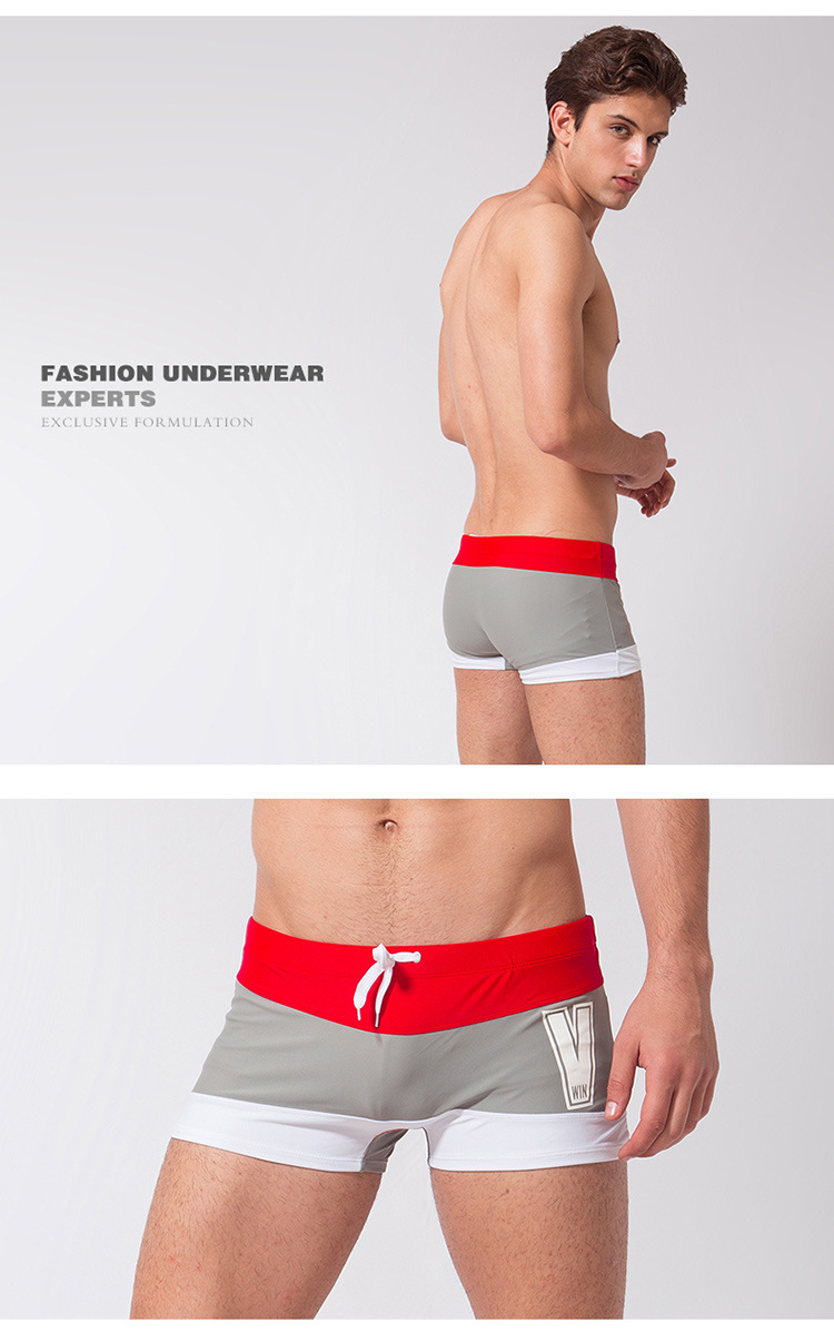 男士平角温泉游泳裤_15