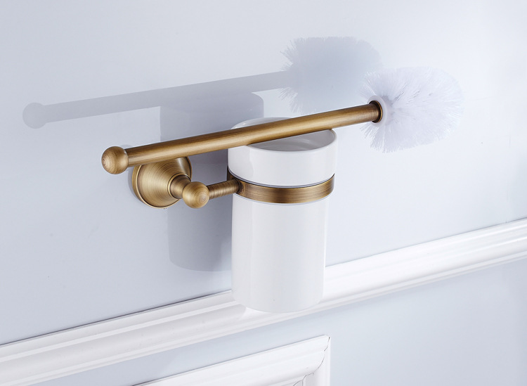 全铜欧式复古仿古马桶刷架套装组合卫浴五金挂件批发一