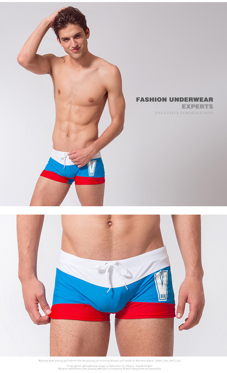 男士平角温泉游泳裤_10