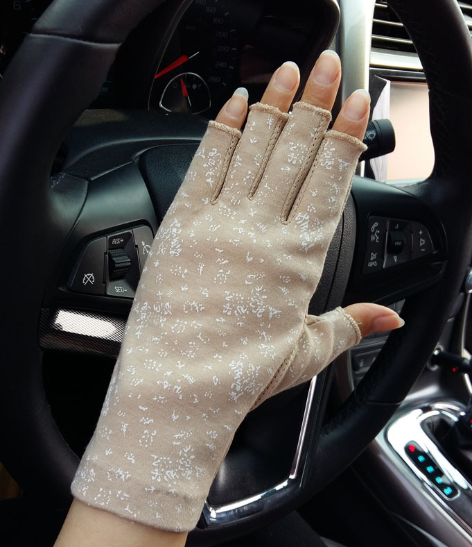 碎花半指卡其色主图