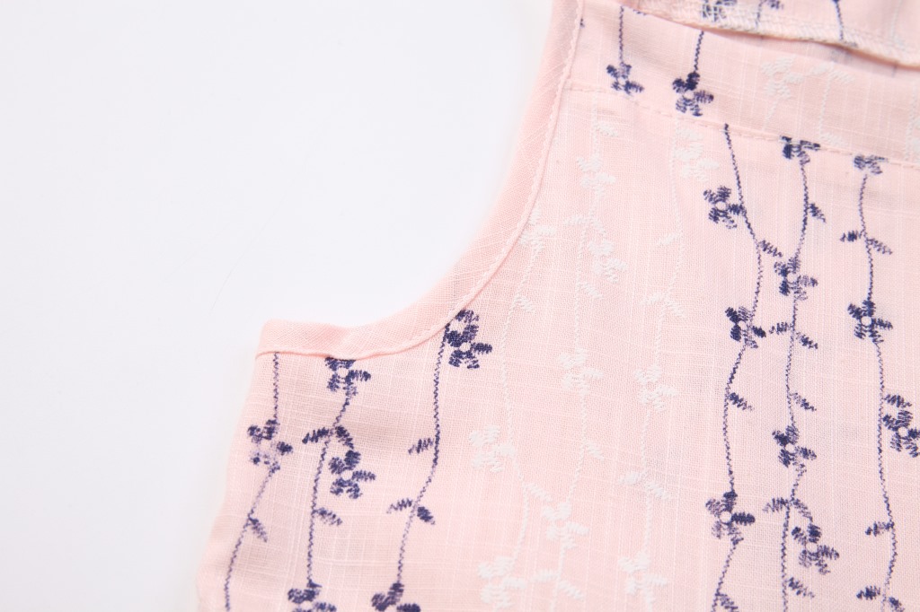 4棉麻-粉红色小花吊带裙 (6)