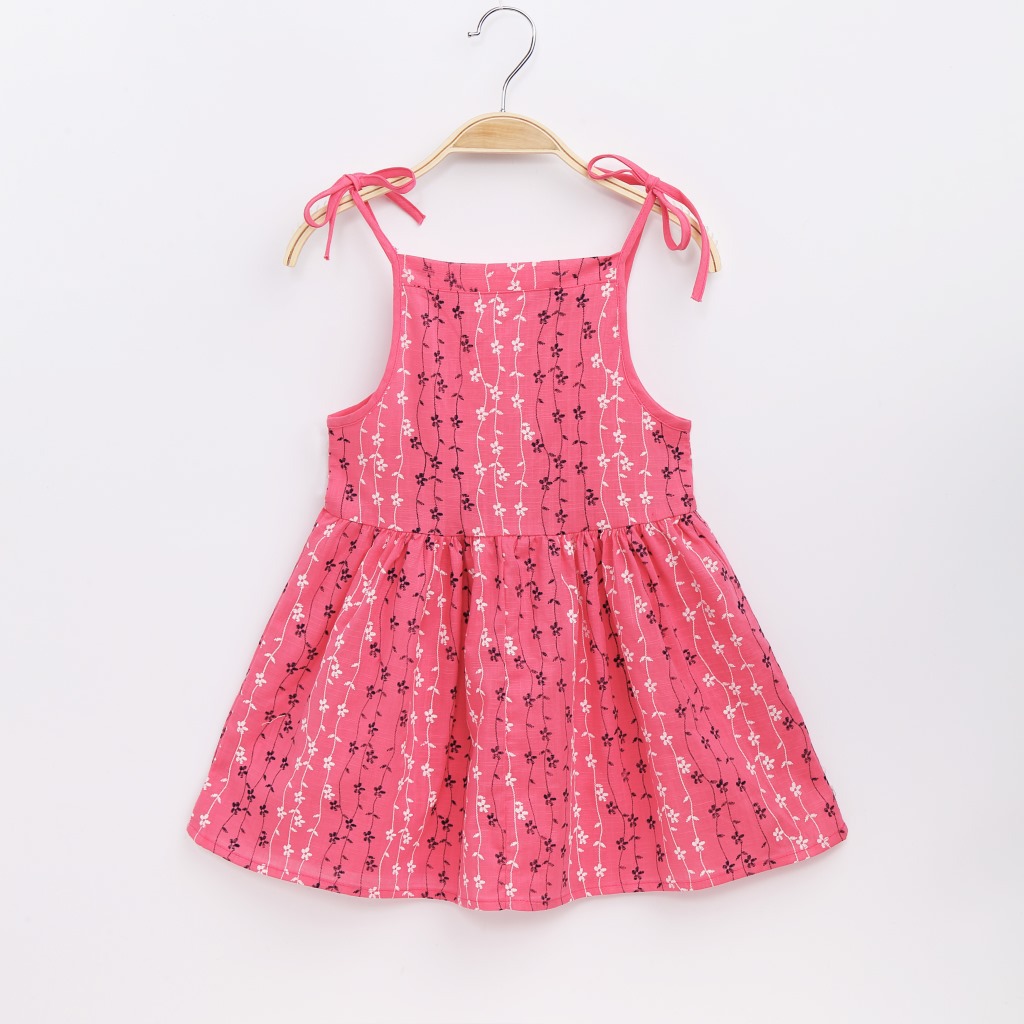 5棉麻-枚红色碎花吊带裙 (2)