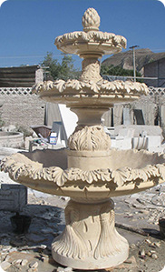 多层简约石雕小喷泉