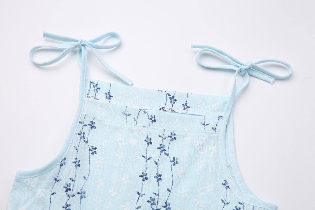 6棉麻-浅蓝色碎花吊带裙 (3)