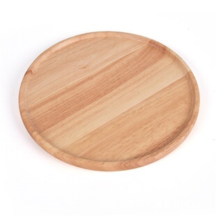 日式橡胶木木盘 披萨大圆盘 厚实水果小吃点心盘子 出口实木茶盘