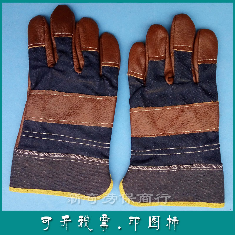 短袖-头层分刀深色牛仔布电焊手套_广汇_17