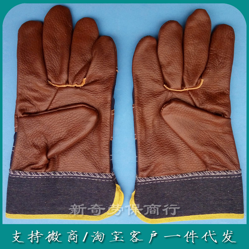 短袖-头层分刀深色牛仔布电焊手套_广汇_14